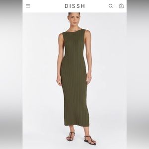 DISSH Sienna Olive knit midi dress